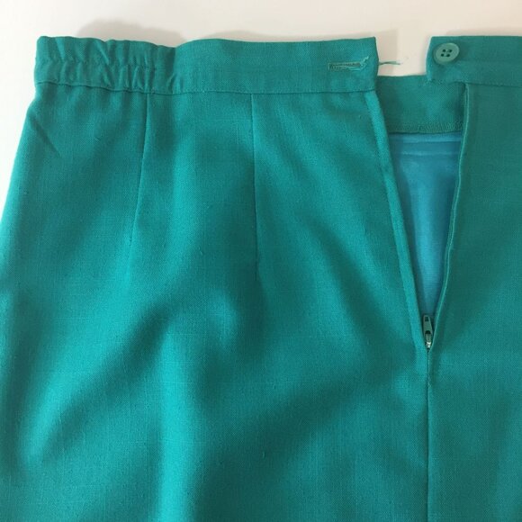 Vintage Fairfax & Kent Women Suit Set Skirt Jacket Teal Blue Work Office Size 18 - Picture 16 of 16